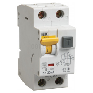 Автоматичний вимикач диф. струму АВДТ32 2P 6 А 30 мА хар-ка C тип A, IEK (MAD22-5-006-C-30) фото