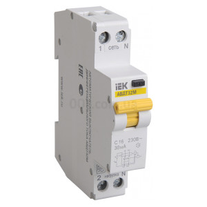 Автоматический выключатель дифференциального тока АВДТ32М 2P 32 А 30 мА хар-ка C тип AC, IEK (MAD32-5-032-C-30) фото