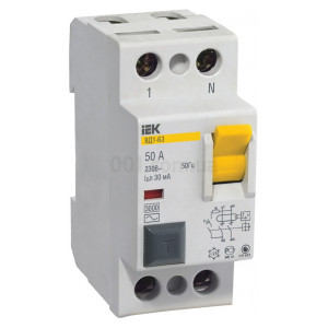 Пристрій захисного відключення (ПЗВ) ВД1-63 2P 40 А 100 мА тип AC, IEK (MDV10-2-040-100) фото