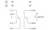 Схема электрическая принципиальная контактов дополнительных универсальных КДУ60 на DIN-рейку IEK изображение