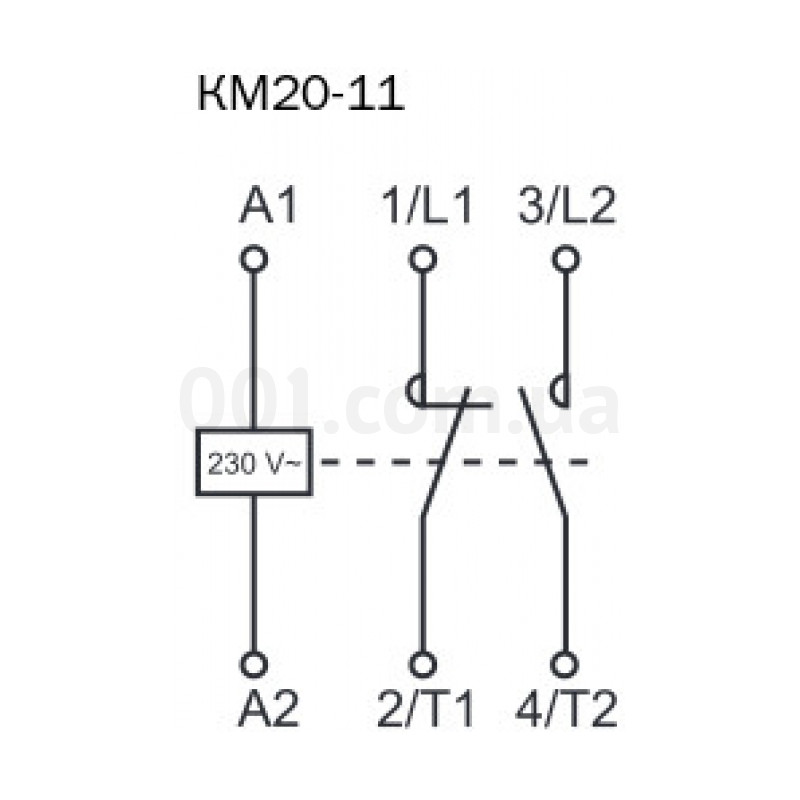 Электрическая схема контакторов модульных КМ20-11 IEK изображение