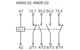 Электрическая схема контакторов модульных КМ20-22, КМ25-22 IEK изображение