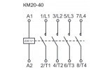 Электрическая схема контакторов модульных КМ20-40 IEK изображение