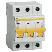 Автоматичний вимикач ВА47-29 3P 10 А х-ка D, IEK міні-фото