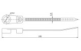 Габаритні розміри хомутів з отвором для кріплення ХОК 3,5×100 мм IEK зображення