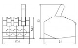 Габаритные размеры строительно-монтажной клеммы IEK СМК 222-413 изображение