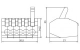 Габаритні розміри будівельно-монтажної клеми IEK СМК 222-415 зображення