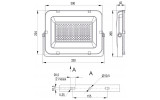 Габаритные размеры LED прожектора IEK СДО 07-100 изображение
