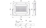 Габаритные размеры LED прожектора IEK СДО 07-150 изображение