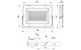 Габаритні розміри LED прожектора IEK СДО 07-200 зображення