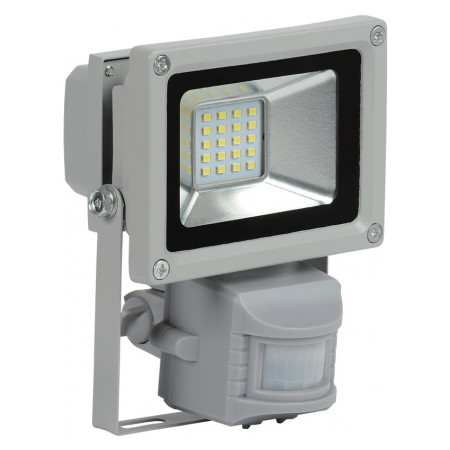Прожектор СДО 05-10Д (10Вт) світлодіодний (LED) SMD 6500K IP44 сірий з датчиком руху, IEK (LPDO502-10-K03) фото