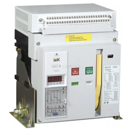 Автоматичний вимикач ВА07-М стаціонарний 3P 1250А 80кА, IEK (SAB-2000-KRS-3P-1250A-80) фото