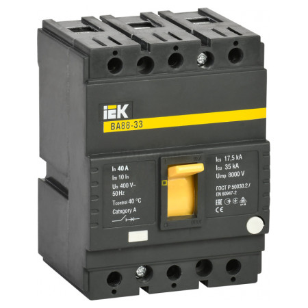 Автоматический выключатель ВА88-33 3P 40А 35кА, IEK (SVA20-3-0040) фото
