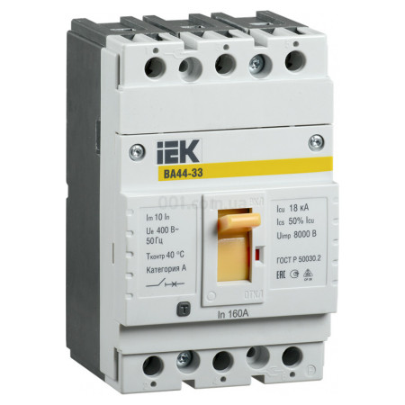 Автоматический выключатель ВА44-33 3P 50А 15кА, IEK (SVA4410-3-0050) фото