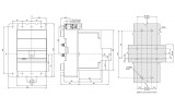 Габаритні і установчі розміри автоматичного вимикача ВА88-32 IEK з втичними панелями переднього приєднання ПМ1/П-32 зображення