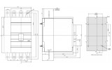 Габаритні і установчі розміри автоматичного вимикача ВА88-35 IEK з втичними панелями переднього приєднання ПМ1/П-35 зображення