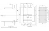 Габаритні і установчі розміри автоматичного вимикача ВА88-35 IEK з висувними панелями переднього приєднання ПМ2/П-35 зображення