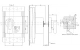 Габаритные и установочные размеры автоматического выключателя ВА88-37 IEK с приводом ручным поворотным ПРП-37 изображение