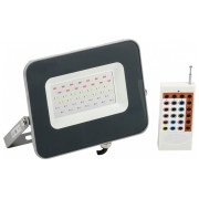 Прожектор СДО 07-30RGB (30Вт) світлодіодний (LED) multicolor IP65 сірий, IEK міні-фото