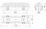 Габаритні розміри світильників люмінесцентних ЛСП 3901, ЛСП 3902 IEK зображення