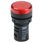 Лампа AD-22DS LED-матриця d22 мм червона 24В AC/DC, IEK міні-фото