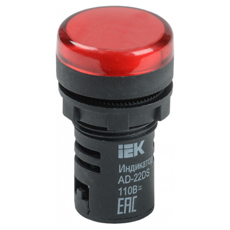Лампа AD-22DS LED-матриця d22 мм червона 110В AC/DC, IEK (BLS10-ADDS-110-K04) фото