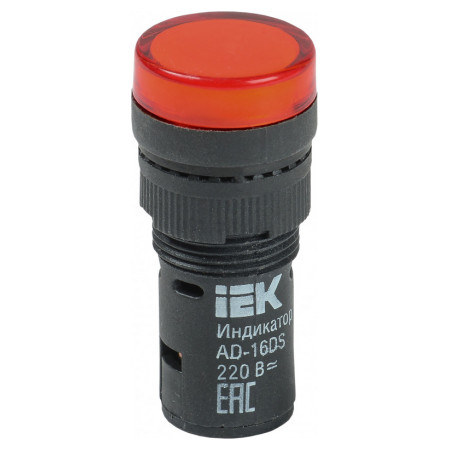Лампа AD-16DS LED-матрица d16 мм красная 230В AC, IEK (BLS10-ADDS-230-K04-16) фото