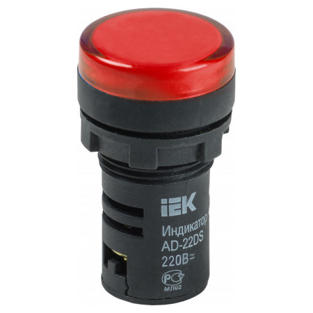 Лампа AD-22DS LED-матрица d22 мм красная 230В AC, IEK (BLS10-ADDS-230-K04) фото