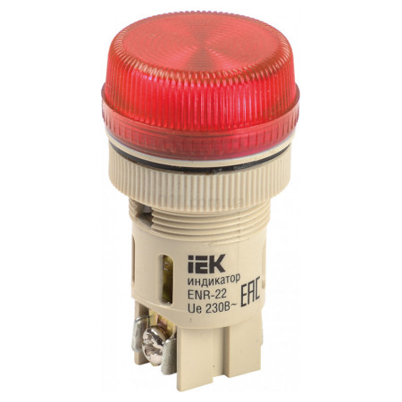 Лампа ENR-22 неон d22 мм червона 240В циліндр, IEK (BLS40-ENR-K04) фото