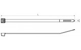 Стяжка кабельная полиамидная 2,5×100 мм белая, KOPOS изображение 2 (габаритные размеры)