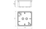 Коробка для наружного монтажа с крышкой без вводів 117×117×58 мм светло-серая IP54, KOPOS изображение 3 (габаритные размеры)