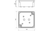 Коробка для наружного монтажа с крышкой без вводів 165×165×70 мм светло-серая IP54, KOPOS изображение 3 (габаритные размеры)