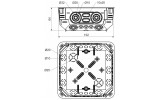 Коробка распределительная ПВХ для полых стен с крышкой 155×155×64 мм желтая, KOPOS изображение 4 (габаритные размеры)