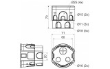 Коробка приборная универсальная ПВХ для твердых стен наборная ∅73×40 мм серая, KOPOS изображение 2 (габаритные размеры)