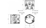 Коробка приборная распределительная ПВХ для твердых стен наборная с эластичными вводами ∅73×70 мм серая, KOPOS изображение 2 (габаритные размеры)