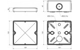 Коробка для наружного монтажа с антивандальной крышкой 101×101×63 мм черная IP66, KOPOS изображение 2 (габаритные размеры)