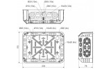Коробка распределительная ПВХ для твердых стен с крышкой 234×176×79 мм серая, KOPOS изображение 3 (габаритные размеры)