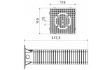 Панель монтажная полипропиленовая для термоизолированных стен удлиненная 120×120×300 мм, KOPOS изображение 2 (габаритные размеры)