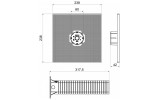 Панель монтажная полипропиленовая для термоизолированных стен расширенная с удлиненным основанием 238×238×317,5 мм, KOPOS изображение 2 (габаритные размеры)