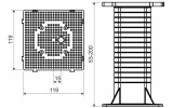 Панель монтажна поліпропіленова для термоізольованих стін 120×120×200 мм, KOPOS зображення 2 (габаритні розміри)