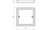 Крышка ПВХ 81×81×9 мм к коробкам серии LK 80...R белая, KOPOS изображение 2 (габаритные размеры)