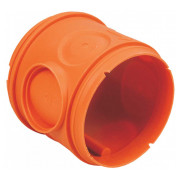 Корпус коробки в бетон (полипропилен) 78×82×68 мм для труб ∅25 мм, ∅32 мм оранжевый, KOPOS мини-фото