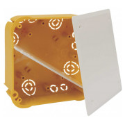 Коробка розподільча ПВХ для порожнистих стін з кришкою 115×115×45 мм жовта, KOPOS міні-фото
