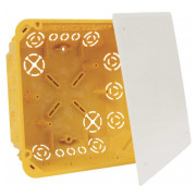 Коробка розподільча ПВХ для порожнистих стін з кришкою 155×155×64 мм жовта, KOPOS міні-фото