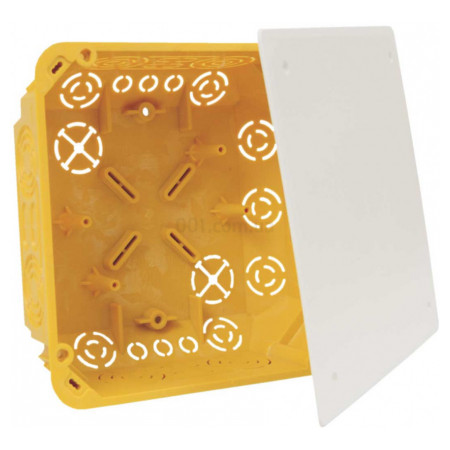 Коробка распределительная ПВХ для полых стен с крышкой 155×155×64 мм желтая, KOPOS (KO 125/1L_NA) фото