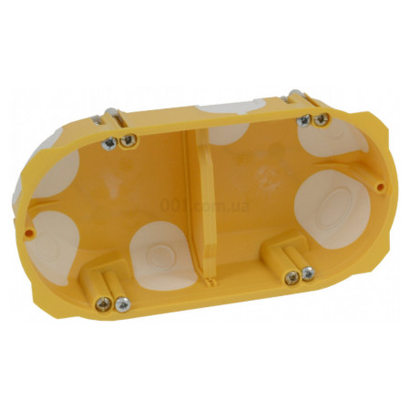 Коробка приборная ПВХ для полых стен с эластичными вводами двойная 142×70×40 мм желтая, KOPOS (KPL 64-40/2LD_NA) фото