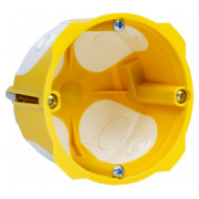 Коробка приладова ПВХ для порожнистих стін з еластичними вводами ∅68×45 мм жовта, KOPOS міні-фото