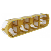 Коробка приборная ПВХ для полых стен с эластичными вводами четырехкратная 280×68×50 мм желтая, KOPOS мини-фото