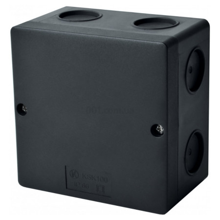 Коробка для наружного монтажа с антивандальной крышкой 101×101×63 мм черная IP66, KOPOS (KSK 100_FA) фото