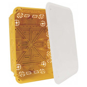 Коробка розподільча ПВХ для порожнистих стін з кришкою 233×175×78 мм жовта, KOPOS міні-фото